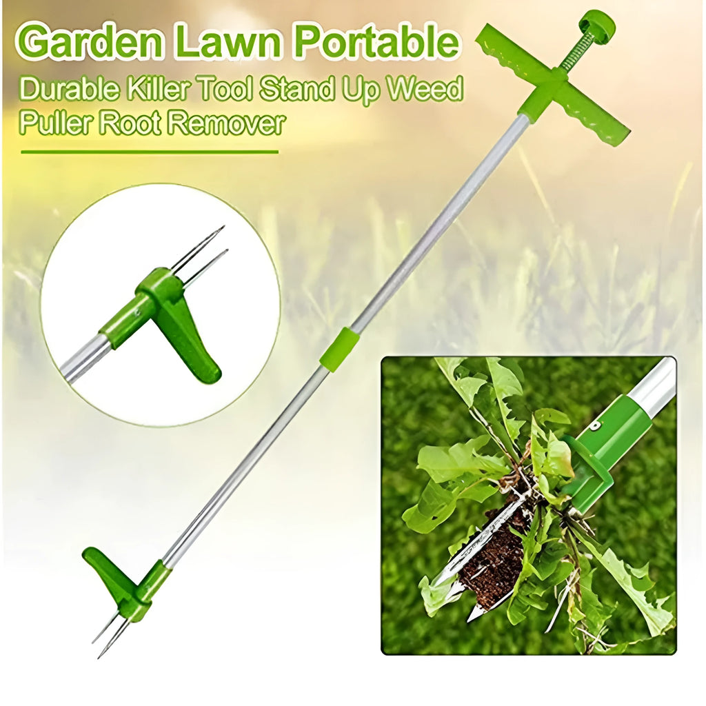 Aluminium tube manual weeding artifact with digging tool for garden weed removal measuring 50cm