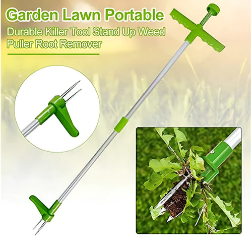 Aluminium tube manual weeding artifact with digging tool for garden weed removal measuring 50cm