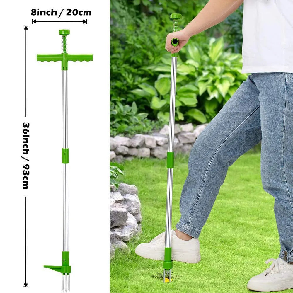 Aluminium tube manual weeding artifact with digging tool for garden weed removal measuring 50cm