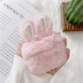 Plush silicone AirPods protective cover with rabbit ears design in pink and grey colours