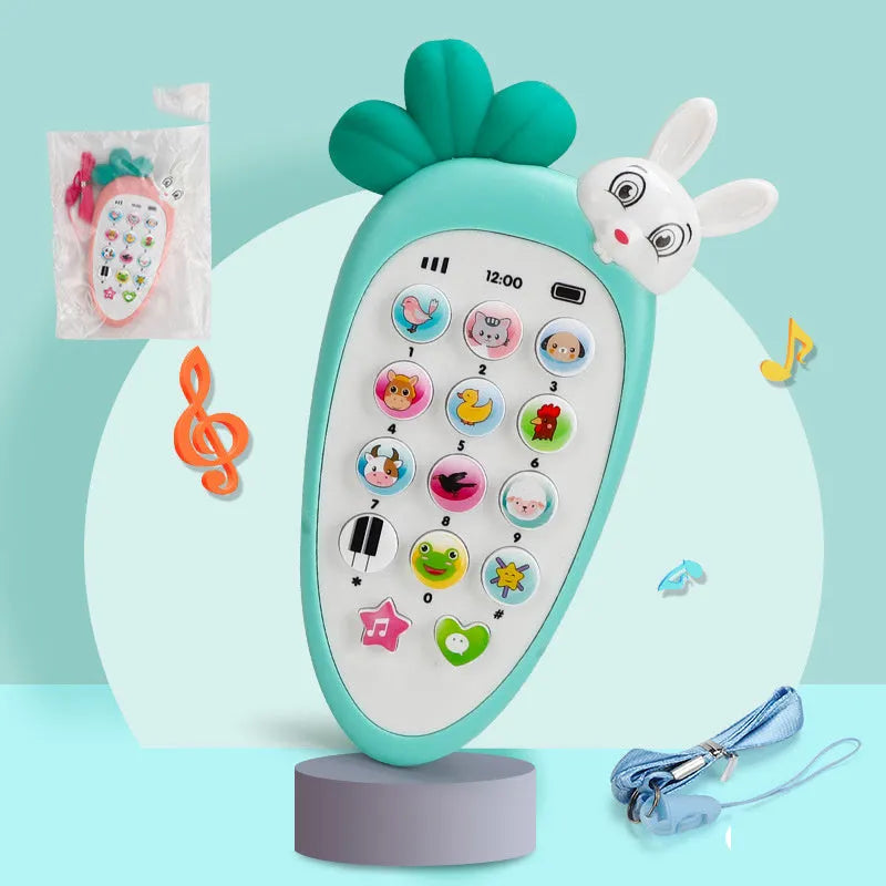 Colourful educational baby phone toy with sound buttons for toddler learning and development