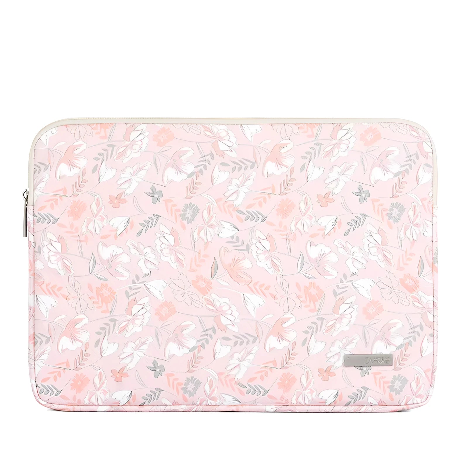 Pink waterproof notebook 11-inch protective cover with floral print and zipper