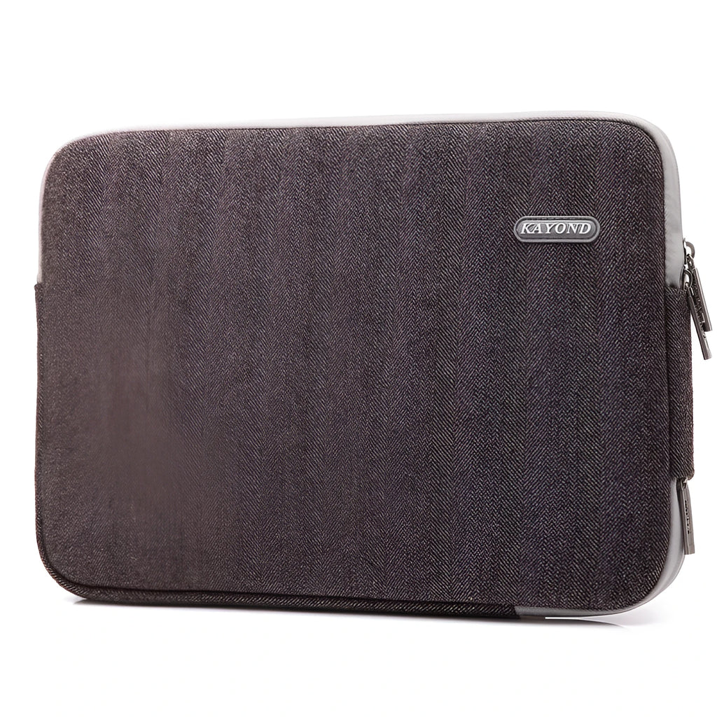 Kayond herringbone cotton laptop liner bag in black, compatible with 15.6 inch notebook