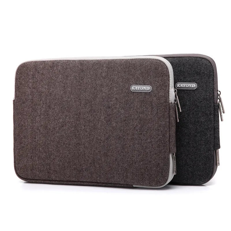 Kayond herringbone cotton laptop liner bag in black, compatible with 15.6 inch notebook