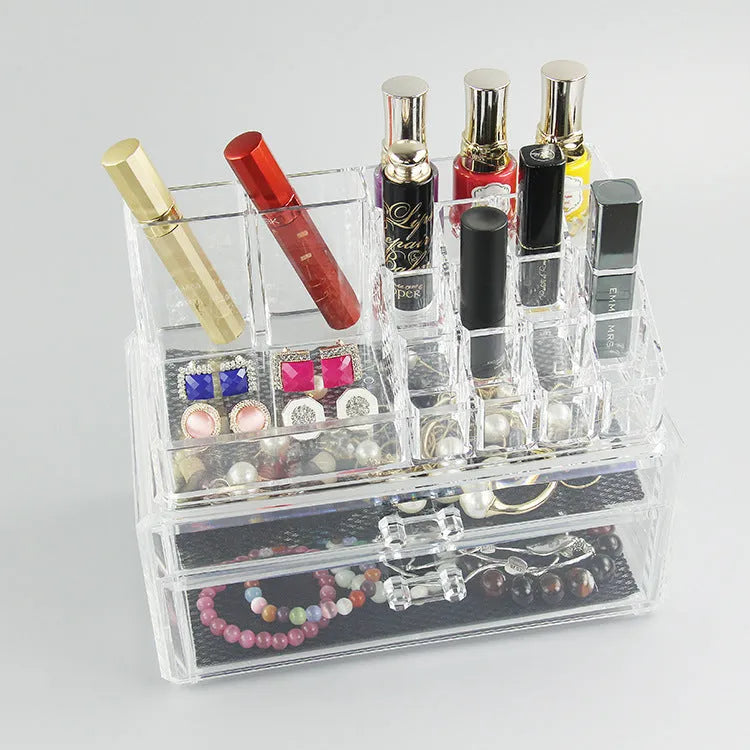 Clear foldable acrylic storage box organiser with 18 litre capacity