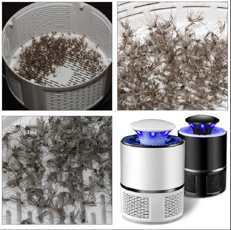 USB photocatalyst mosquito trap with LED light, 5W, 19x12cm, black colour, indoor household use