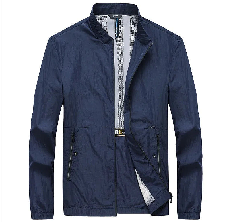 Kentino men's UPF50+ sunscreen shirt in lightweight polyester fabric, available in blue, grey, navy colours