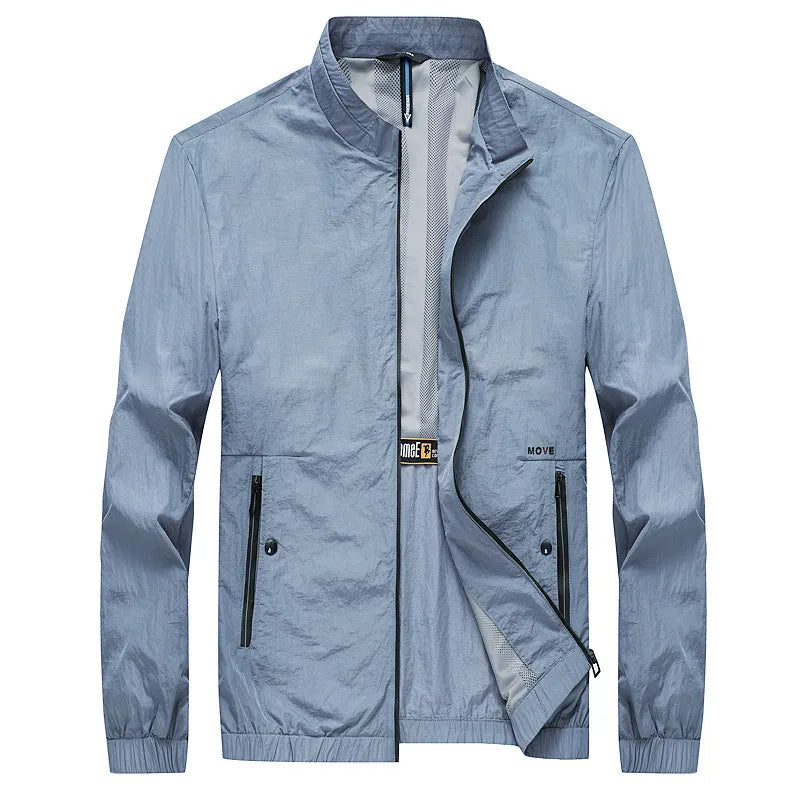 Kentino men's UPF50+ sunscreen shirt in lightweight polyester fabric, available in blue, grey, navy colours