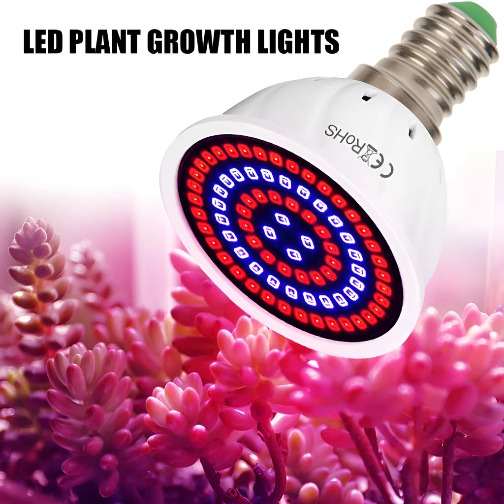 White LED plant growth lamp with 80 beads for indoor potted plant cultivation