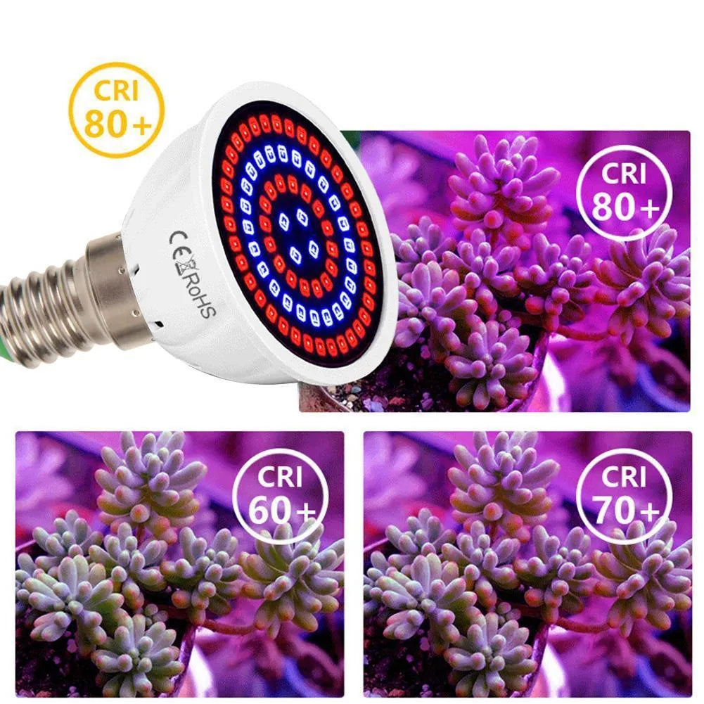 White LED plant growth lamp with 80 beads for indoor potted plant cultivation