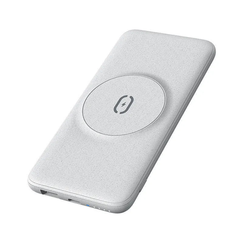 Maiduo Magsafe magnetic wireless power bank in mint green with dimensions 15.5cm by 7.5cm by 1.55cm
