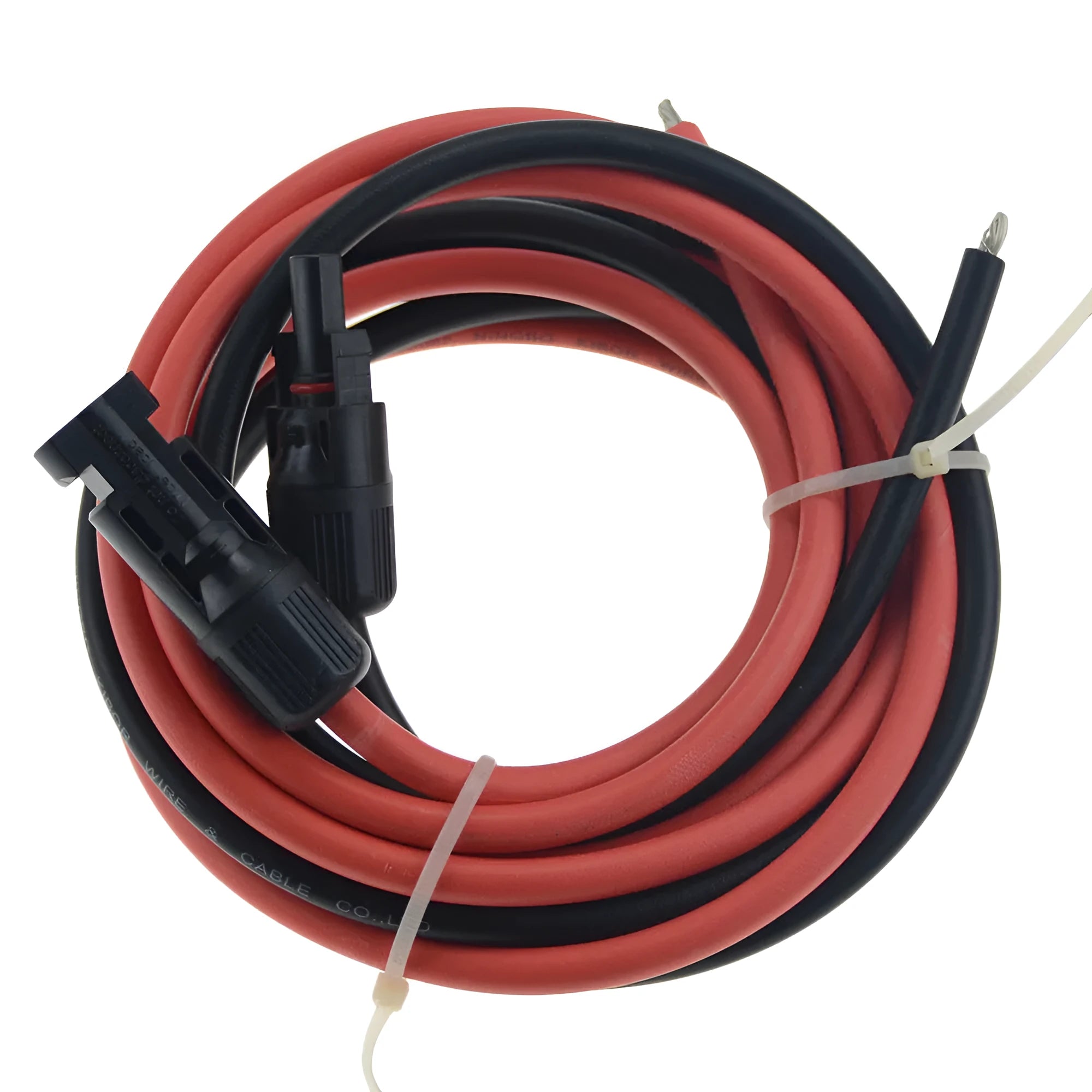 MC4 connector solar extension cable in black and red with length options from 1 to 10 metres