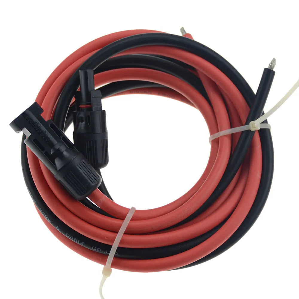 MC4 connector solar extension cable in black and red with length options from 1 to 10 metres