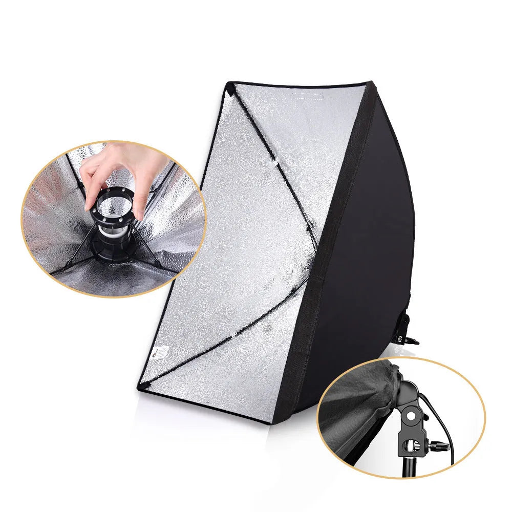 LIBEN iPhone photography softbox kit with 50x70cm reflector on 2-metre tripod stand