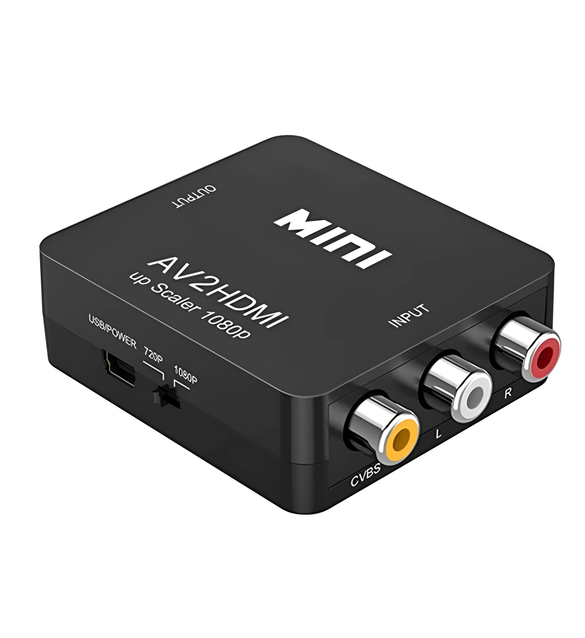 White AV to HDMI converter with 0.5m cable for connecting older equipment to HD displays
