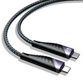 PD100W TYPE-C to TYPE-C fast charging data cable in black and grey, 1 metre length
