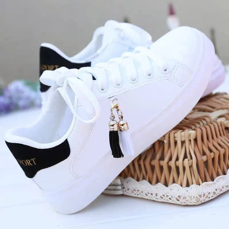 Mesh white ladies fashion shoes with breathable design and 4cm heel height in black or pink options
