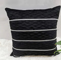 45 cm square velvet cushion cover in striped design showing wine red colour option