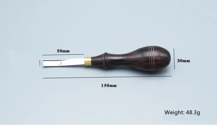 Wide shovel edge thinning knife leather hand tool for edge reduction