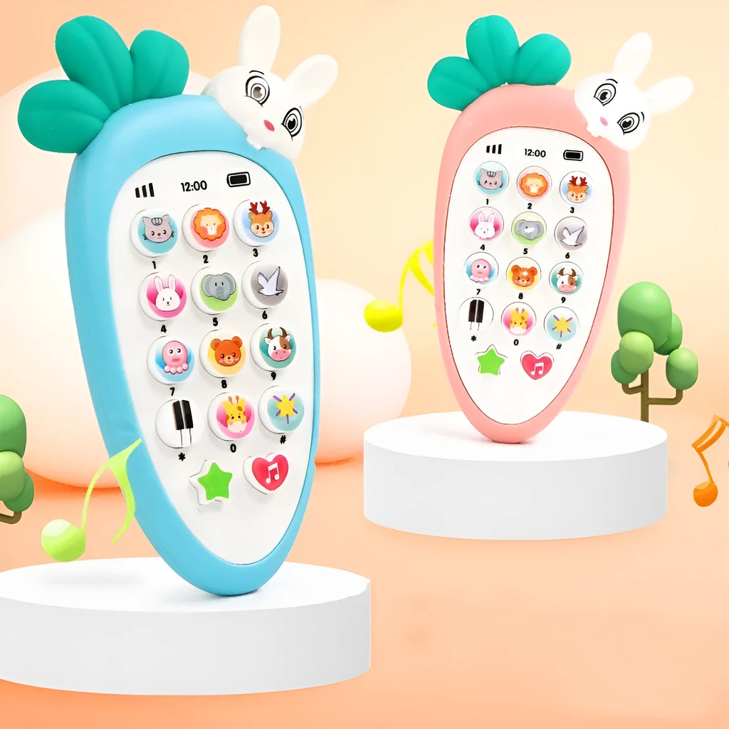 Colourful educational baby phone toy with sound buttons for toddler learning and development