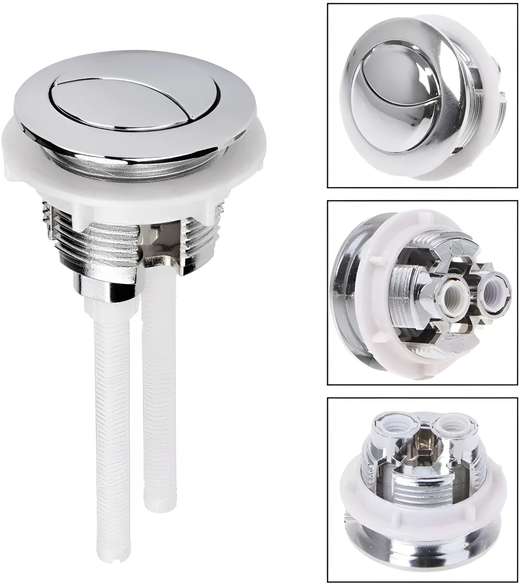 38mm round double-button toilet flush button made from white ABS plastic