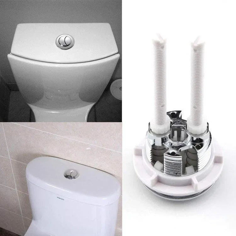 38mm round double-button toilet flush button made from white ABS plastic