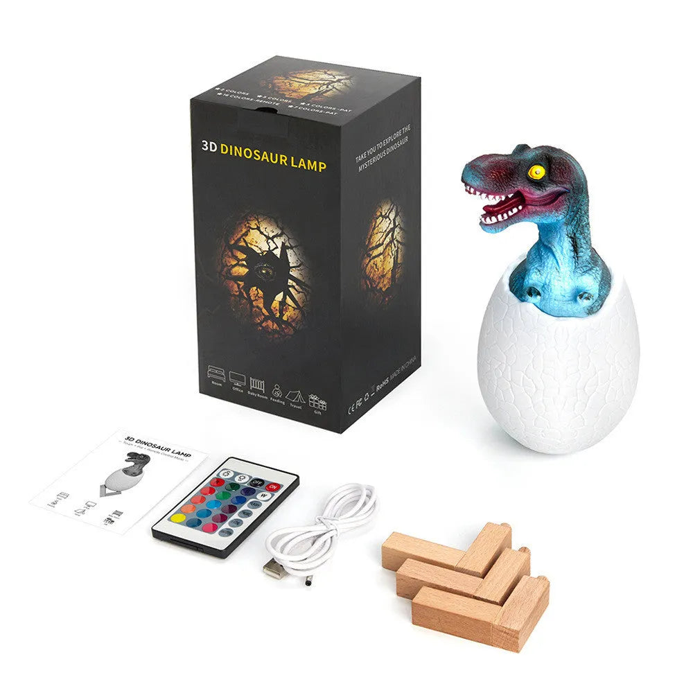 Touch sensor dinosaur egg night light LED lamp with remote control in cool white