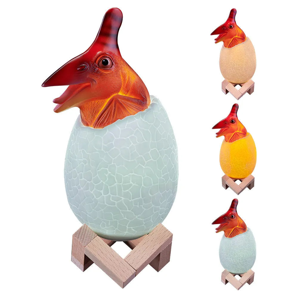 Touch sensor dinosaur egg night light LED lamp with remote control in cool white