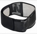 Self-heating waist protection belt in elastic cloth material with magnetic fastening, shown in black colour