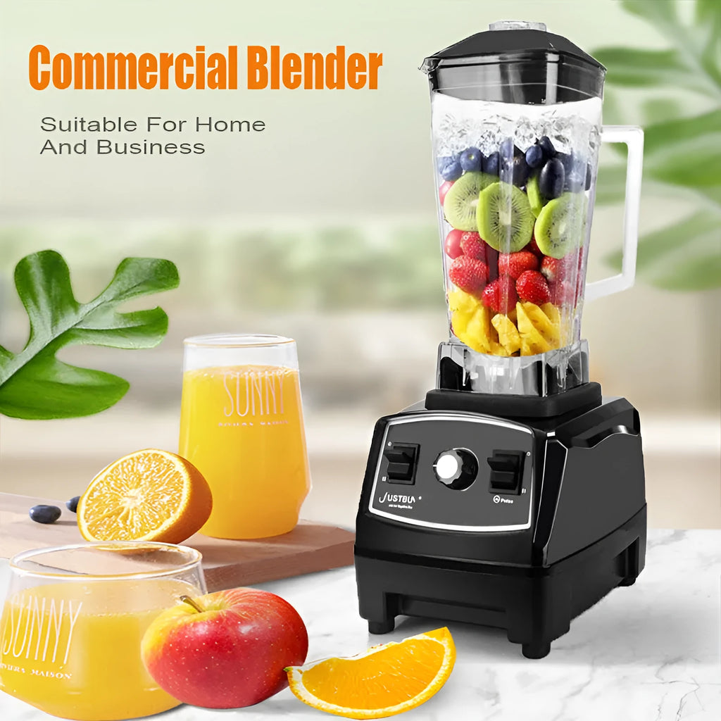 Black or red 2200W broken wall blender with 2-litre jug on a kitchen counter