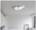 Geometric shaped LED ceiling light with iron shade in black or white frame options