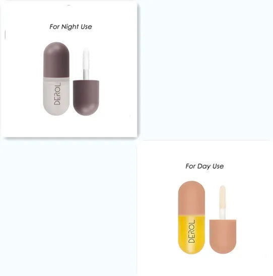 5.5cm lip care serum tube with non-sticky plumping formula in ginger and mint variants