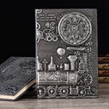 European relief embossed leather cover notepad diary in bronze and silver colours