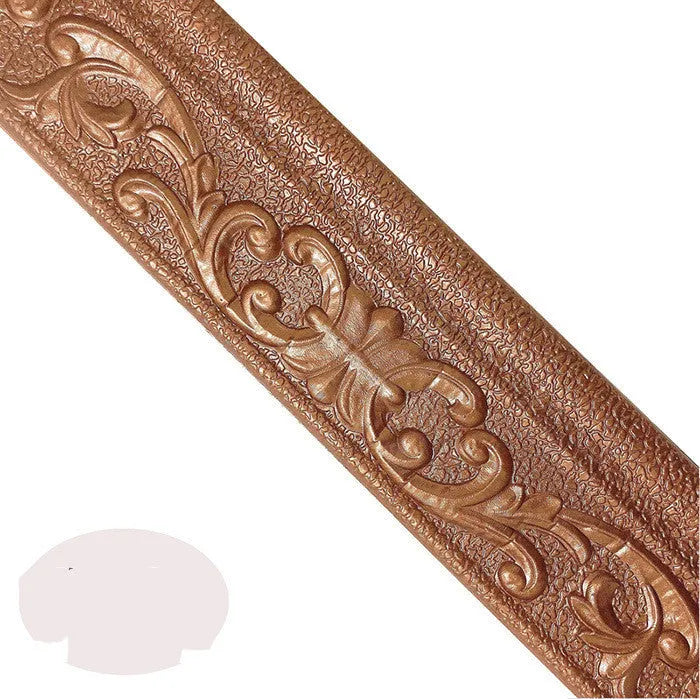 Self-adhesive decorative border skirting line with modern grid pattern for living room wall protection