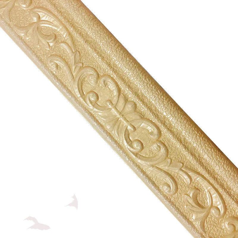 Self-adhesive decorative border skirting line with modern grid pattern for living room wall protection