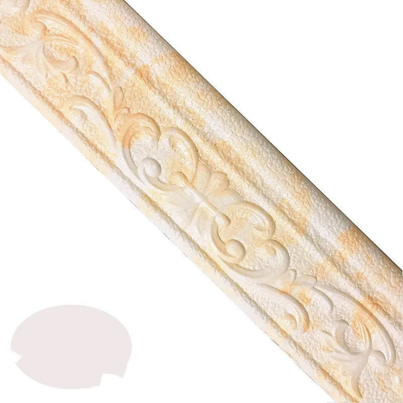 Self-adhesive decorative border skirting line with modern grid pattern for living room wall protection