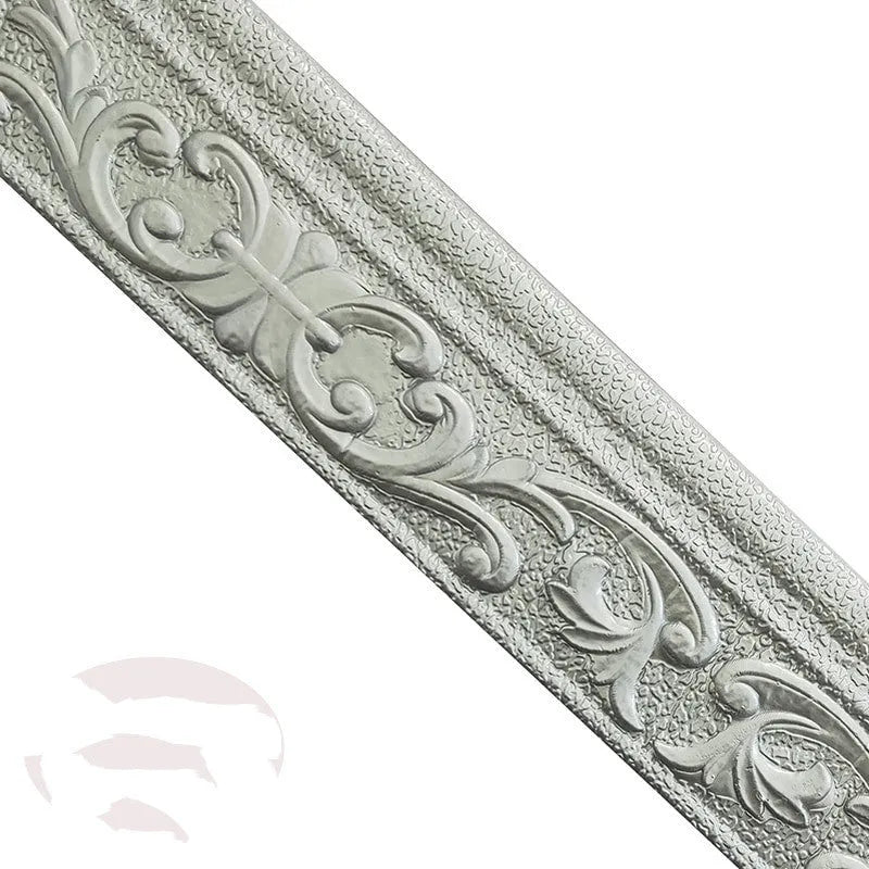 Self-adhesive decorative border skirting line with modern grid pattern for living room wall protection