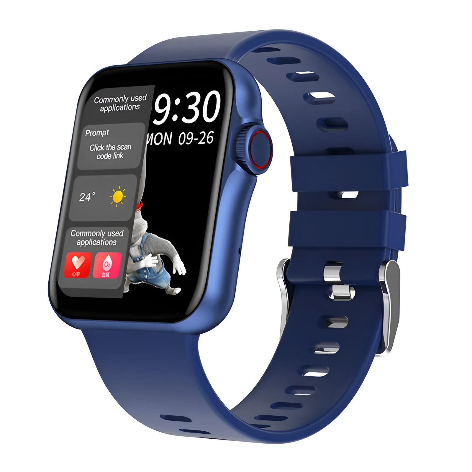 D06 smart watch with colour screen and liquid silicone strap on a wrist