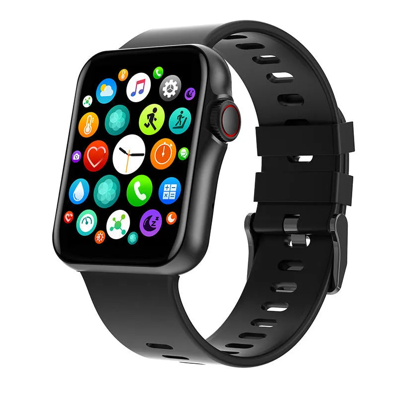 D06 smart watch with colour screen and liquid silicone strap on a wrist
