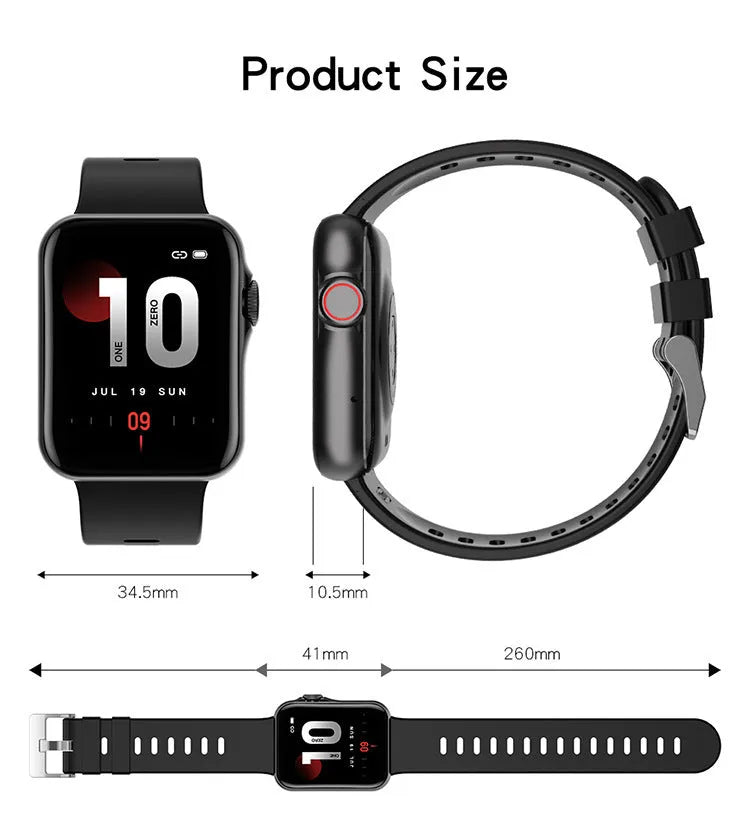 D06 smart watch with colour screen and liquid silicone strap on a wrist