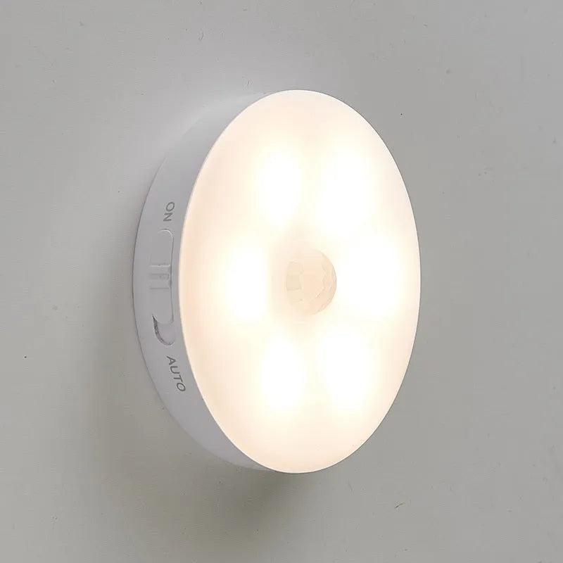 Wireless body sensing LED lights with rotation and fixed lighting modes for nighttime home use