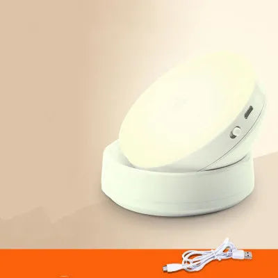 Wireless body sensing LED lights with rotation and fixed lighting modes for nighttime home use