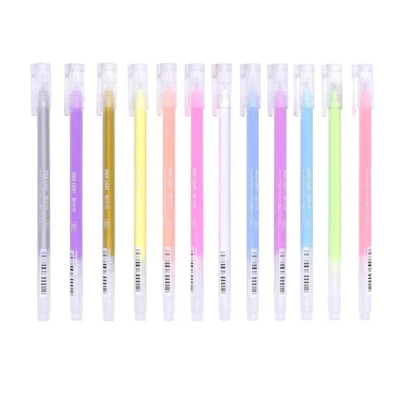 Shiny metal quicksand pen set with pearlescent gel ink for black and kraft paper art