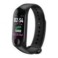 M3 Smart Bracelet with colour screen showing fitness stats on a black TPE wrist strap.