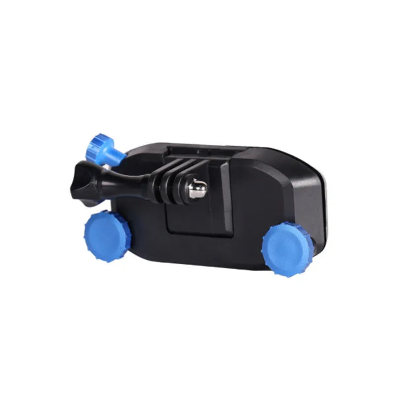 Blue and red GoPro shoulder strap buckle clip for backpack camera mounting