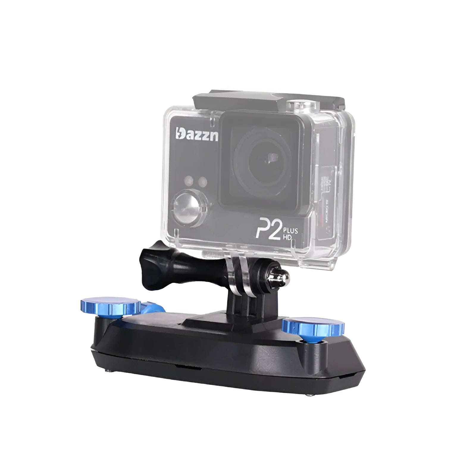 Blue and red GoPro shoulder strap buckle clip for backpack camera mounting