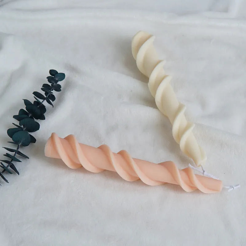 Yihai screw wax silicone mould for making spiral lace rod decorative candles