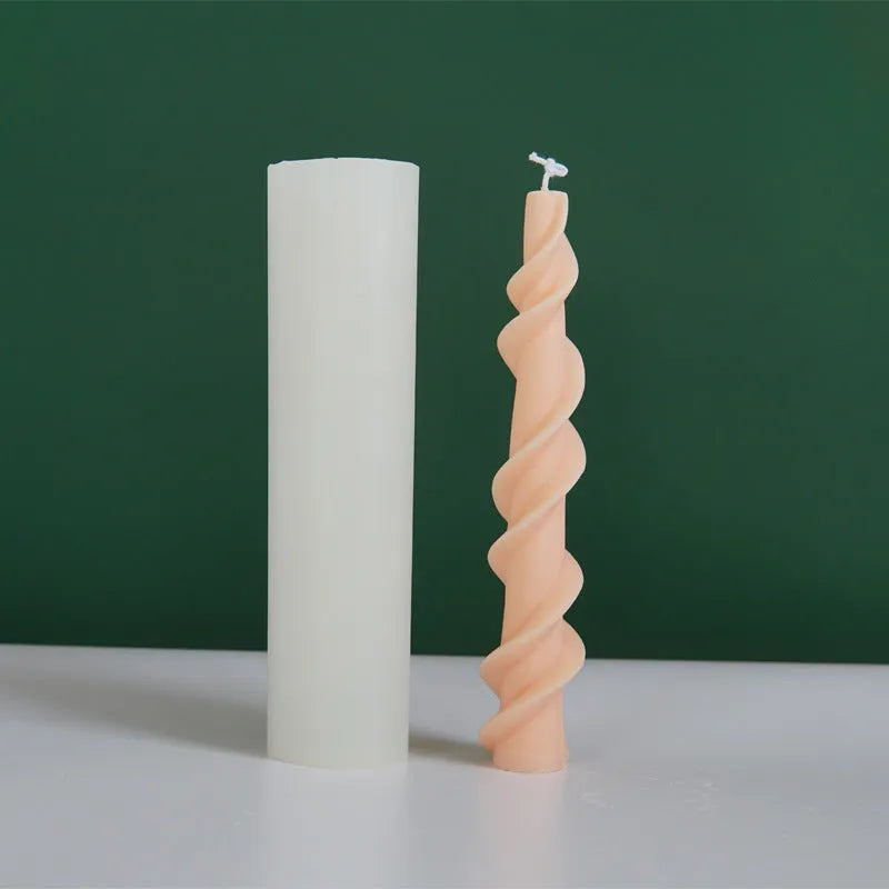 Yihai screw wax silicone mould for making spiral lace rod decorative candles