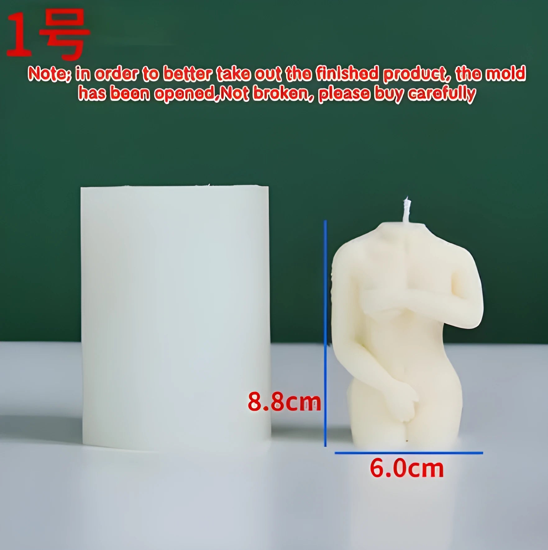 Shy Female Body silicone candle mould in flexible silica gel, shown in three size variations.