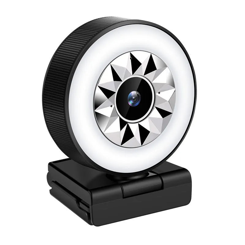USB computer web camera 1080P with fill light and beauty mode, 2MP CMOS sensor, plastic body, white, 1.5m cable